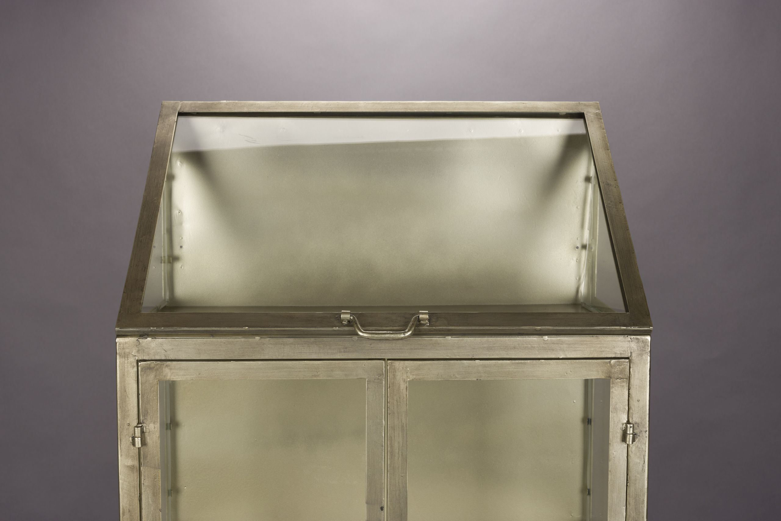 Industrial Vitrine Showcase Monviso Metall Glas Gold