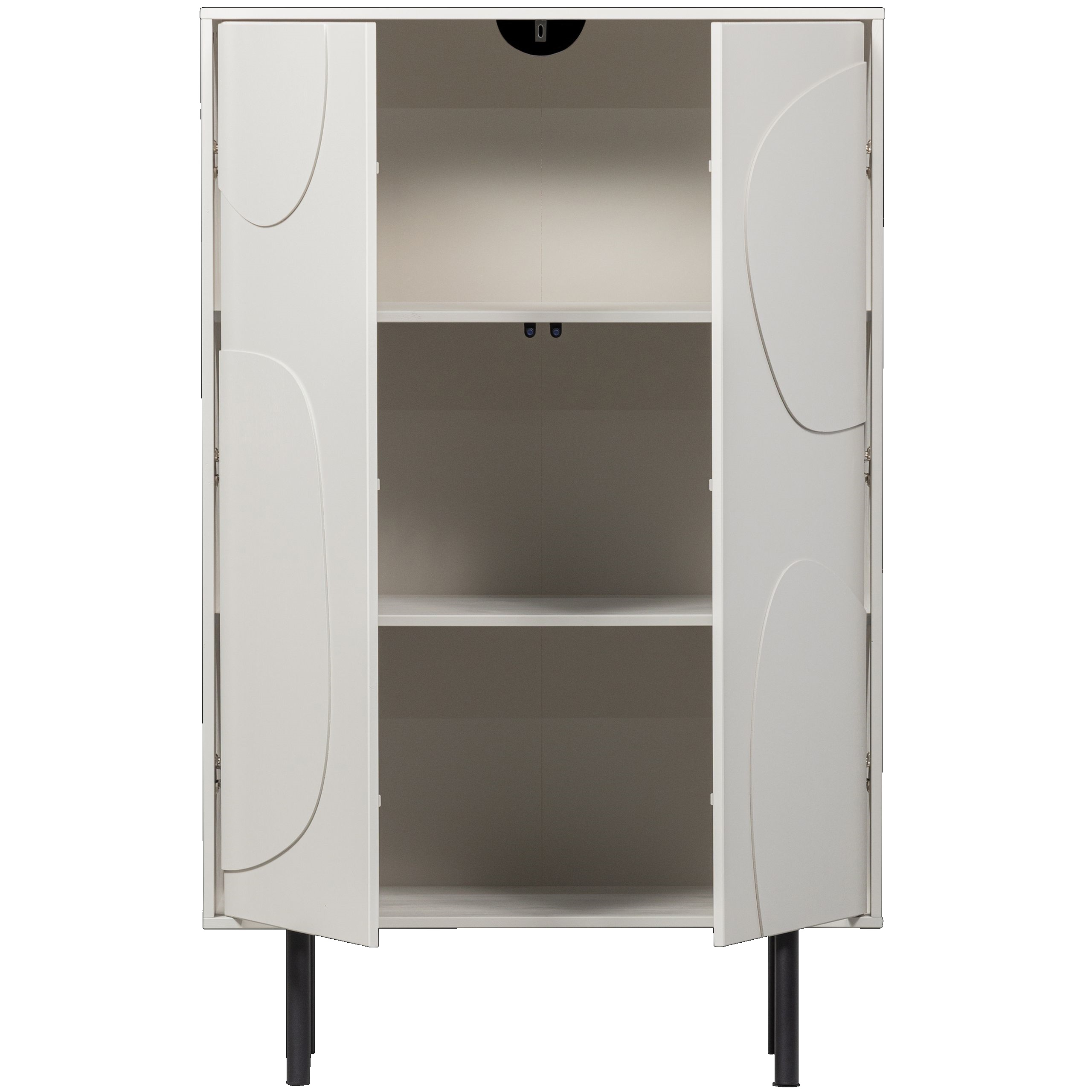 Retro Hochkommode Wäscheschrank Cadiz Beige oder Weiß