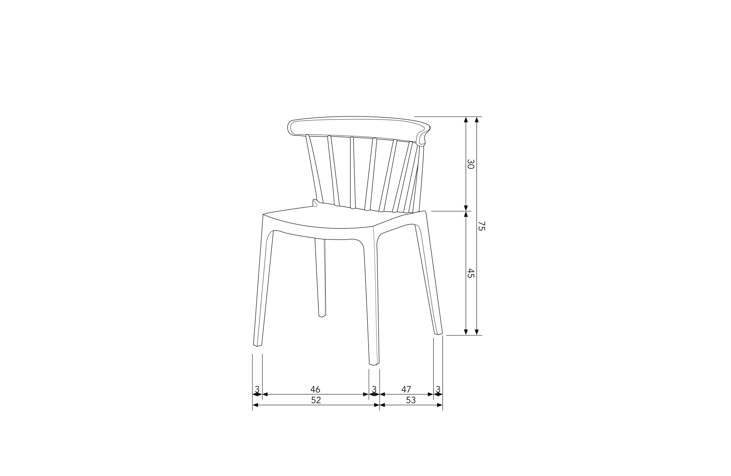 Stylisher Esszimmerstuhl Outdoorstuhl Gastro Bliss aus Kunstoff