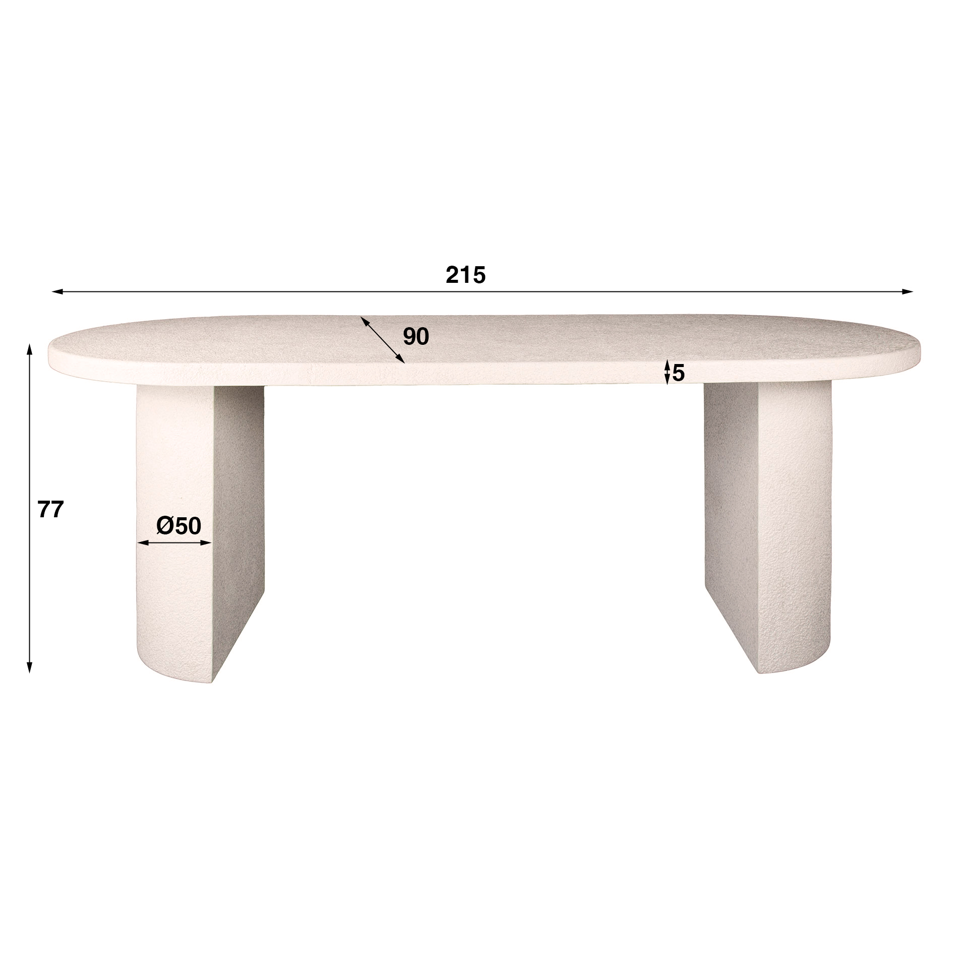 Esstisch XL Arch Stone Organic 215 cm Marmor-Komposit