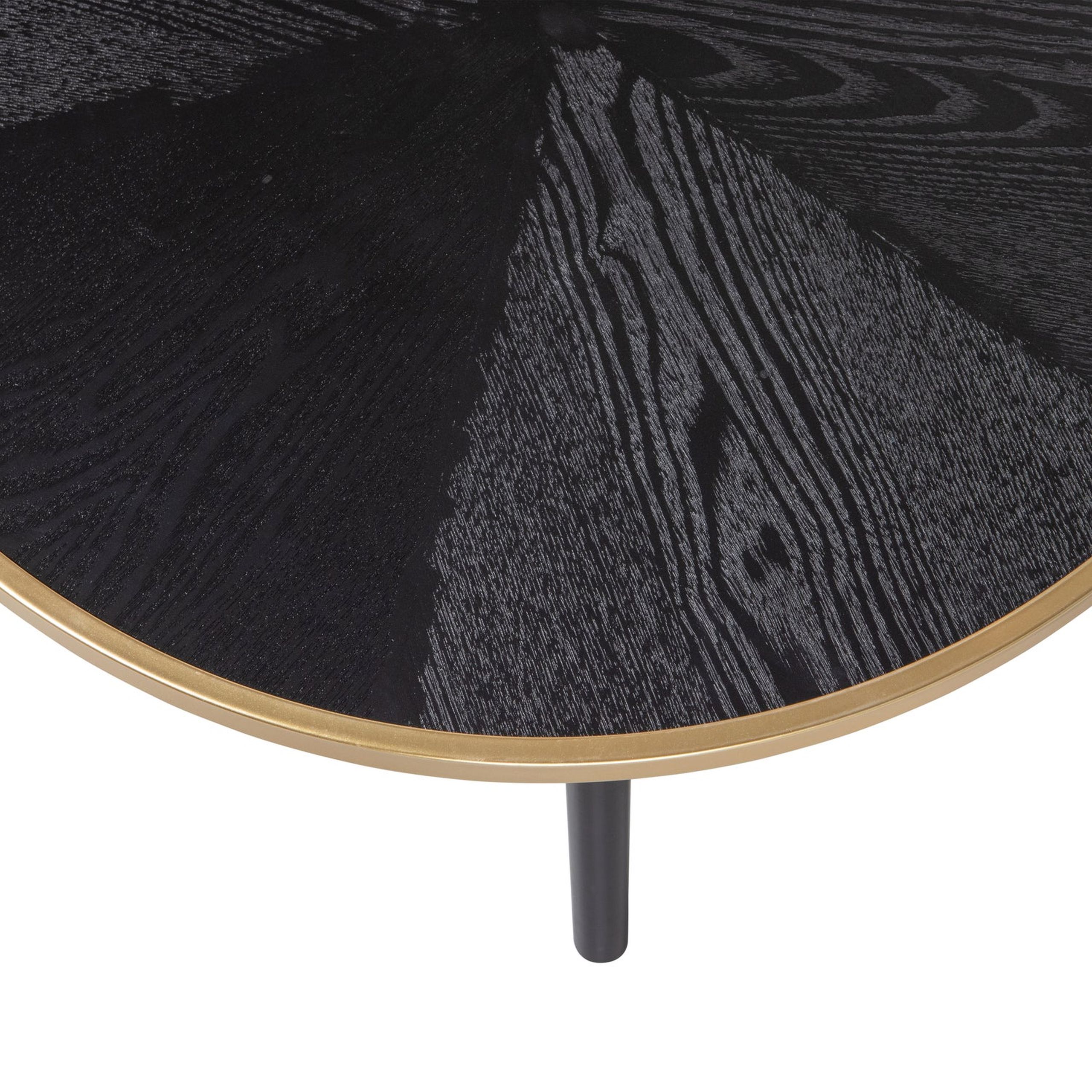 Retro Couchtisch Beistelltisch Coffe Table Binck Schwarz Gold Ø 60