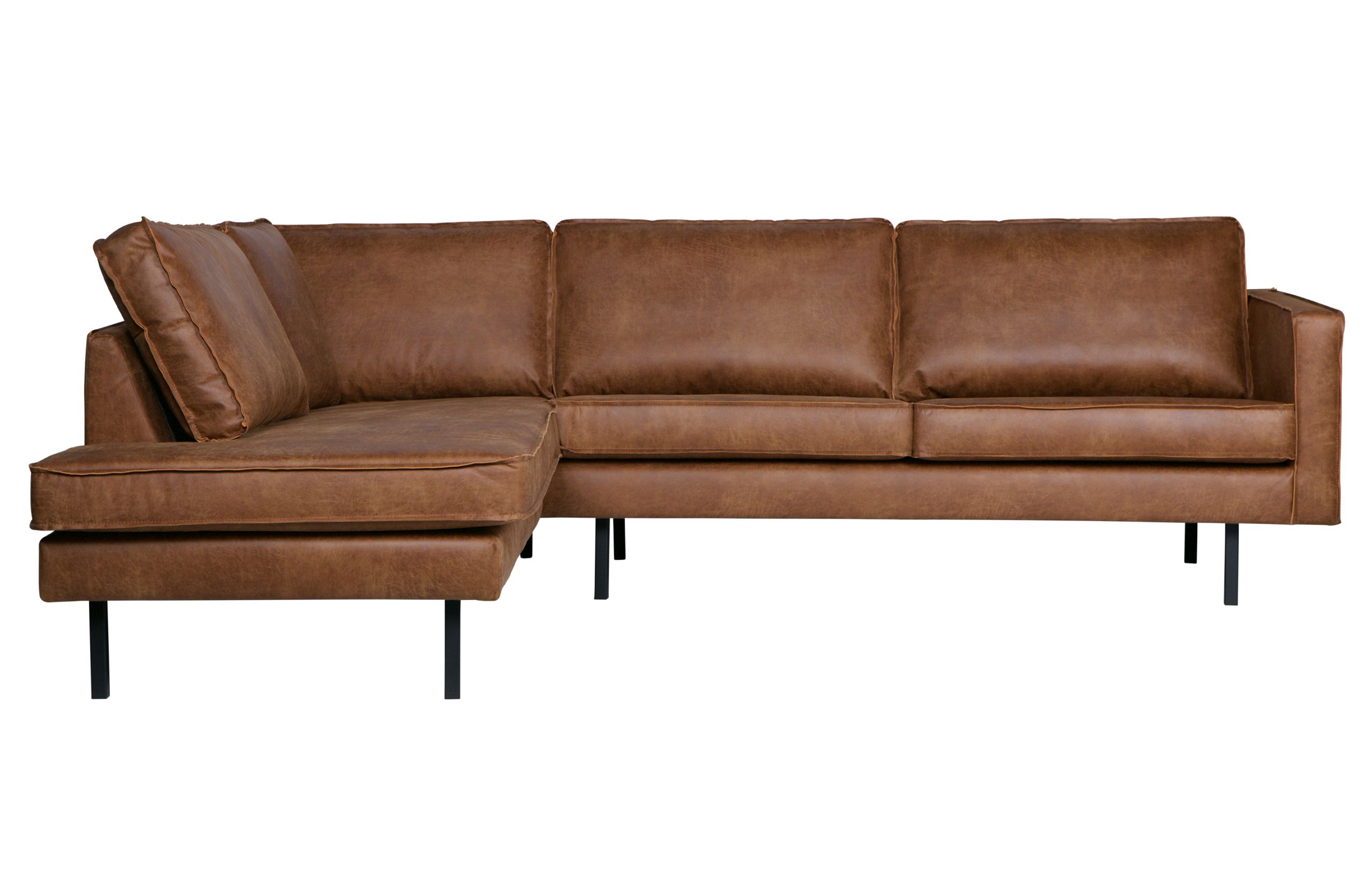 Ecksofa Eckbank Leder Rodeo 3-Sitzer Cognac Links 266/213 cm