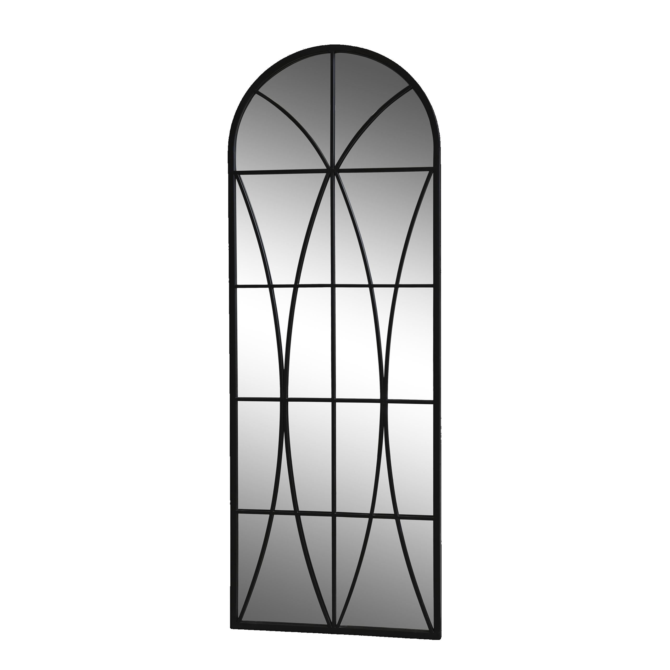 Industrial Wandspiegel Garderobenspiegel Window 180 cm Schwarz