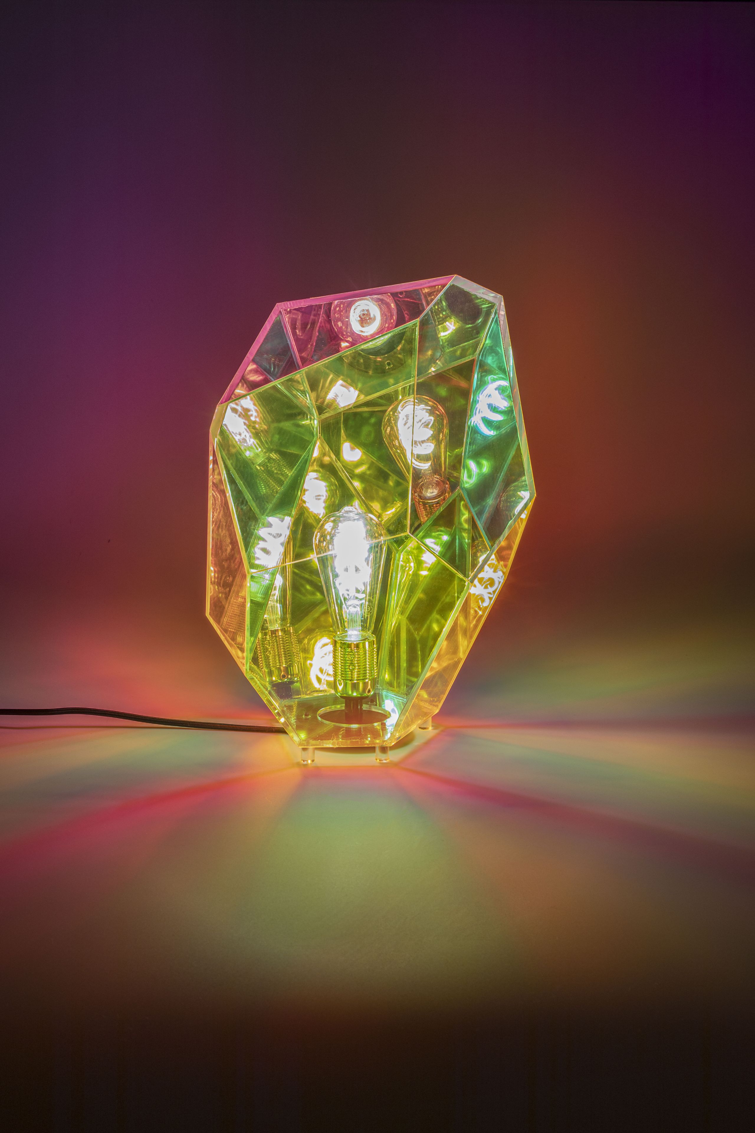 Retro Tischlampe Dear Diamond Holografisch 