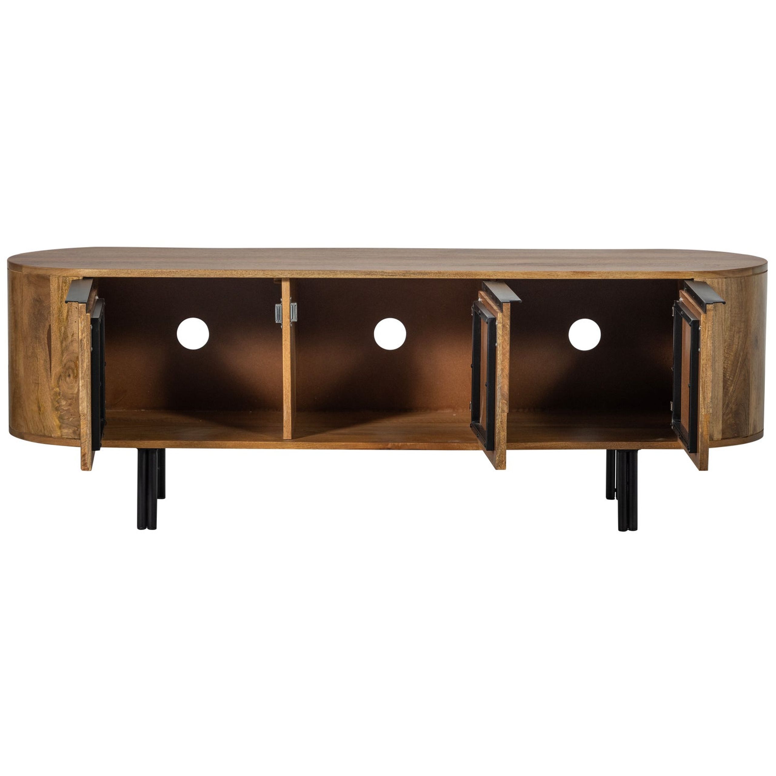 Retro TV-Board Sideboard Effortless Mangoholz 3türig